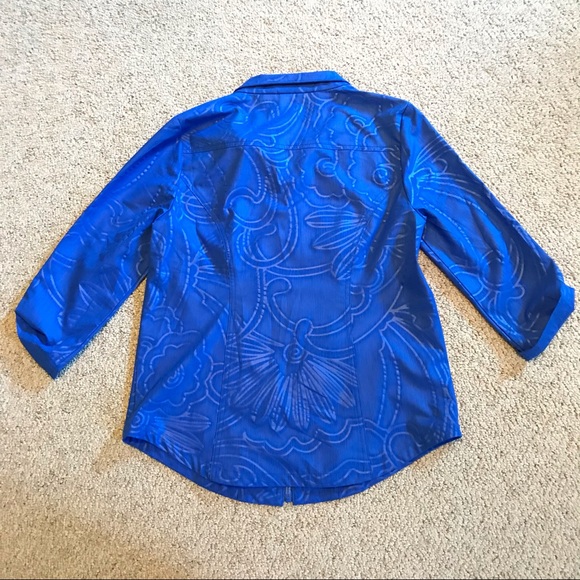 Zenergy by Chico’s Royal Blue Lightweight Zip Up Jacket, NWOT, 0/S - Picture 14 of 16